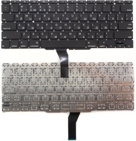Клавиатура для ноутбука Apple MacBook Air 11" A1370 A1465 черная, плоский Enter