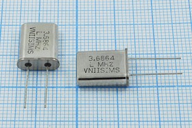 Кварцевый резонатор 3686,4 кГц, корпус HC49U, нагрузочная емкость 16 пФ, точность настройки 15 ppm, стабильность частоты 30/-40~70C ppm/C, м