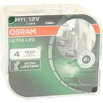 64211ULT-HCB, Лампа 12V H11 55W PGJ19-2 бокс (2шт.) Ultra Life OSRAM