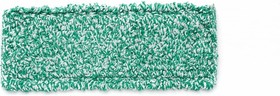 Насадка для швабры "липучка" плоская микрофибра зелёный/белый 40см 207100-04