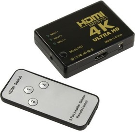 Фото 1/3 ORIENT HDMI 4K Switch HS0301H-IR 3- 1, HDMI 1.4/3D, UHDTV 4K(3840x2160)/ HDTV1080p/1080i/720p, HDCP1.2, внешний ИК приемник, пульт ДУ, питан
