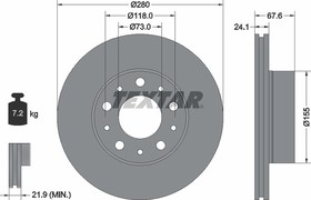 92275105, Диск торм.пер FIAT DUCATO, CITROEN JUMPER ALL 94=