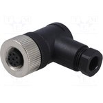 SM12-PRP-A8W-1B7, Вилка, M12, PIN 8, "мама", код A-DeviceNet / CANopen, на провод
