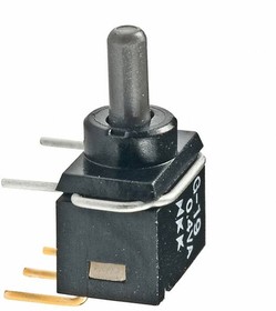 G19AH, Toggle Switches SPDT ON-OFF-(ON) RIGHT ANGLE PC .4VA