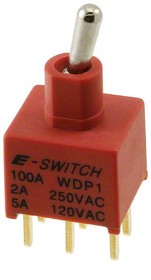 100AWDP1T2B4M2QE, Toggle Switches 5A 120VAC/28VDC On-None-On PC Mnt