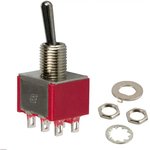 100DP2T1B1M1QEH, Toggle Switches DPDT ON-NONE-ON SLDR MNT