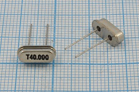 Резонатор кварцевый 40МГц в низкопрофильном корпусе, нагрузка 18пФ; 40000 \HC49S3\16\ 30\\S[FT]\3Г (T40.000)
