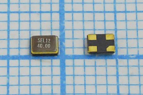 Кварцевый резонатор 40000 кГц, корпус SMD02520C4, нагрузочная емкость 12 пФ, точность настройки 10 ppm, стабильность частоты 30/-40~85C ppm/