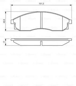 0986424340, К-кт колодок дисковых MITSUBISHI L 200 96-, NISSAN MAXIMA II 88-94, MAXIMA QX 94-00,