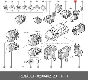 8200442723, Кнопка аварийной сигнализации RENAULT: CLIO 98-05