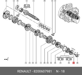 8200607981, Шестерня КПП Renault Logan, Lada Largus 5 ПЕРЕДАЧИ 31 зуб