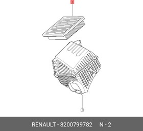 8200799782, Фильтр воздушный Renault Trafic 2.0i 16v, Laguna, Espace 2.0dci 01-