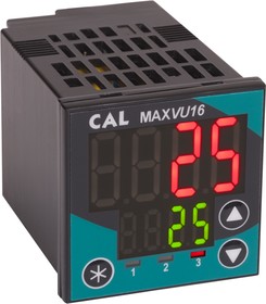 MV160MARR021U0, MAXVU16 1/16 DIN PID Temperature Controller, 48 x 48mm 1 Input, 3 Output Relay, SSR, 110 → 240 V ac Supply
