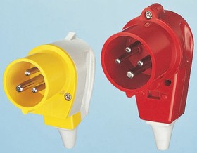 Фото 1/2 3982, IP44 Red Cable Mount 3P + N + E Industrial Power Plug, Rated At 16A, 400 V