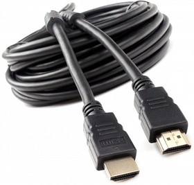 Фото 1/3 Кабель HDMI Cablexpert CCF2-HDMI4-10M, 19M/19M, v2.0, медь, позол.разъемы, экран, 2 фер.кольца, 10м, черный, пакет