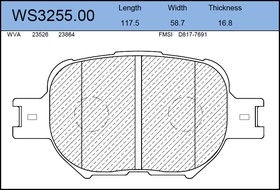 WS325500, Колодки тормозные дисковые | перед |