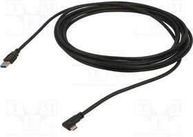 CU413, Cable; USB 3.2; USB A plug,USB C angled plug; 5m; black; 5Gbps