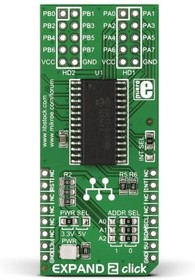 Фото 1/2 MIKROE-1838, Expand 2 click I2C, Port Expander Development Board for MCP23017 for MikroBUS