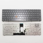 Клавиатура для ноутбука HP Elitebook 8760w темно-серая с рамкой с трекпойнтом ...