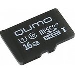 Флеш карта QUMO MicroSDHC 16GB Сlass 10 UHS-I ,3.0 без адаптером SD, черно-красная картонная упаковка