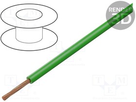 FLRYW-A0.75-GR, Провод; FLRYW-A; многопров; Cu; 0,75мм2; ПВХ; зеленый; 60В; 100м