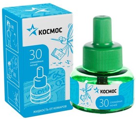 Жидкость от комаров для фумигатора 30 ночей без запаха Космос KOC_GH325