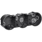 IEK Коробка КМ40009 установочная 3х местная для твердых стен 212х70х45 (с саморезами)