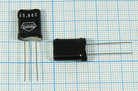 Кварцевый резонатор 49860 кГц, корпус HC18U, нагрузочная емкость 20 пФ, точность настройки 30 ppm, марка SA[SUNNY], 3 гармоника, +SL (49.860