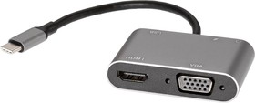 Адаптер-переходник AOpen/Qust USB 3.1 Type C M/HDMI F/VGA F/USB 3.0 Type A F/Jack 3.5 mm F (ACU4511)