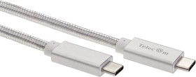 Фото 1/5 Кабель-переходник Telecom USB 3.1 Type C M/USB 3.1 Type C M (TC420S-2M)