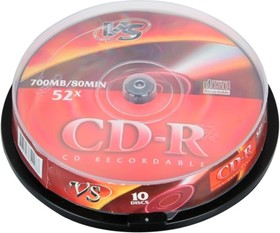 Фото 1/4 Диски VS CD-R 80 52x CB/10 (VSCDRCB1001)