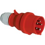 2148, IP44 Red Cable Mount 3P + N + E Industrial Power Plug, Rated At 32A, 415 V