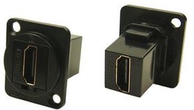 CP30200GMB, Feedthrough Connector, M3, Black Metal Frame, HDMI Socket - HDMI Socket