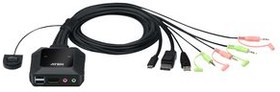 CS52DP-AT, 2-Port Cable KVM Switch DisplayPort / USB-C 4096 x 2160