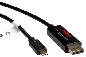11045958, Cable, USB-C Plug - DisplayPort Plug, 2m, Black