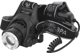 Фото 1/5 Фонарь налобный светодиодный ЭРА GA-805 аккумуляторный яркий мощный 3 режима черный Б0039625
