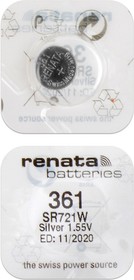 RENATA SR721W 361 (0%Hg), упак. 10 шт, Элемент питания