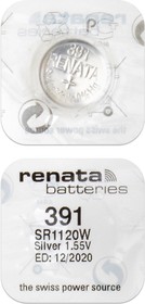 RENATA SR1120W 391 (0%Hg), упак. 10 шт, Элемент питания