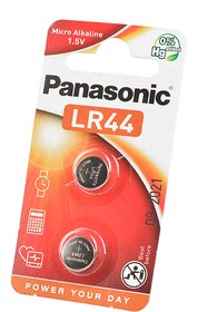 Фото 1/2 Panasonic LR44EL/2B AG13 (0% Hg) BL2, Элемент питания