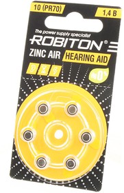 ROBITON HEARING AID R-ZA10-BL6 10 PR70 DA230 V10 BL6, Элемент питания