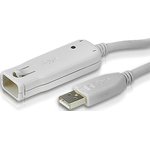 UE2120, Шнур, USB, A A, Male-Female, 4 провода, опрессованный, 12 метр., серый ...
