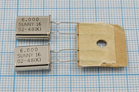 Фото 1/2 Кварцевый резонатор 6000 кГц, корпус HC49U-LWF, нагрузочная емкость 16 пФ, точность настройки 30 ppm, стабильность частоты 30/0~70C ppm/C, м
