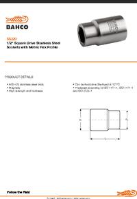 SS220-17, 1/2 in Drive 17mm Standard Socket, 6 point, 40 mm Overall ...