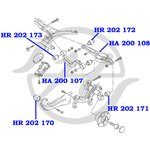 HR202172, Cайлентблок нижнего поперечного рычага задней подвески