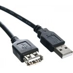 TUS6990-1.5M, Кабель удлинительный TELECOM USB2.0  Am-- Af  1,5 м черный.