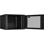 Collapsible wall cabinet 19.9U, glass door, black TWI-096060-R-G-BK