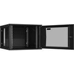 Collapsible wall cabinet 19.9U, glass door, black TWI-096060-R-G-BK