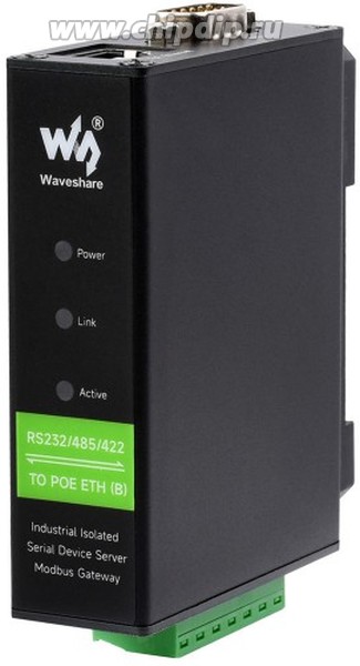 RS232/485/422 TO POE ETH (B), Последовательный сервер, RS232/485/422 в Ethernet (TCP/IP), на DIN-рейку, с функцией POE