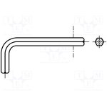 B19/BN1170, Ключ, шестигранный, HEX 19мм, Длина: 350мм, DIN: 911, сталь