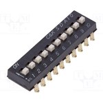 SDA10H1SBD, Переключатель: DIP-SWITCH, Кол-во секций: 10, ON-OFF, Пол: 10, SMT